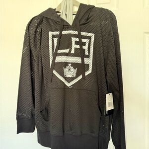 NHL Kings Black Mesh Hoodie with Logo